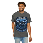T-Shirt — "Wake the Flock Up" V2 Protest Graphic Tee (Bold Blue Dystopian Design)