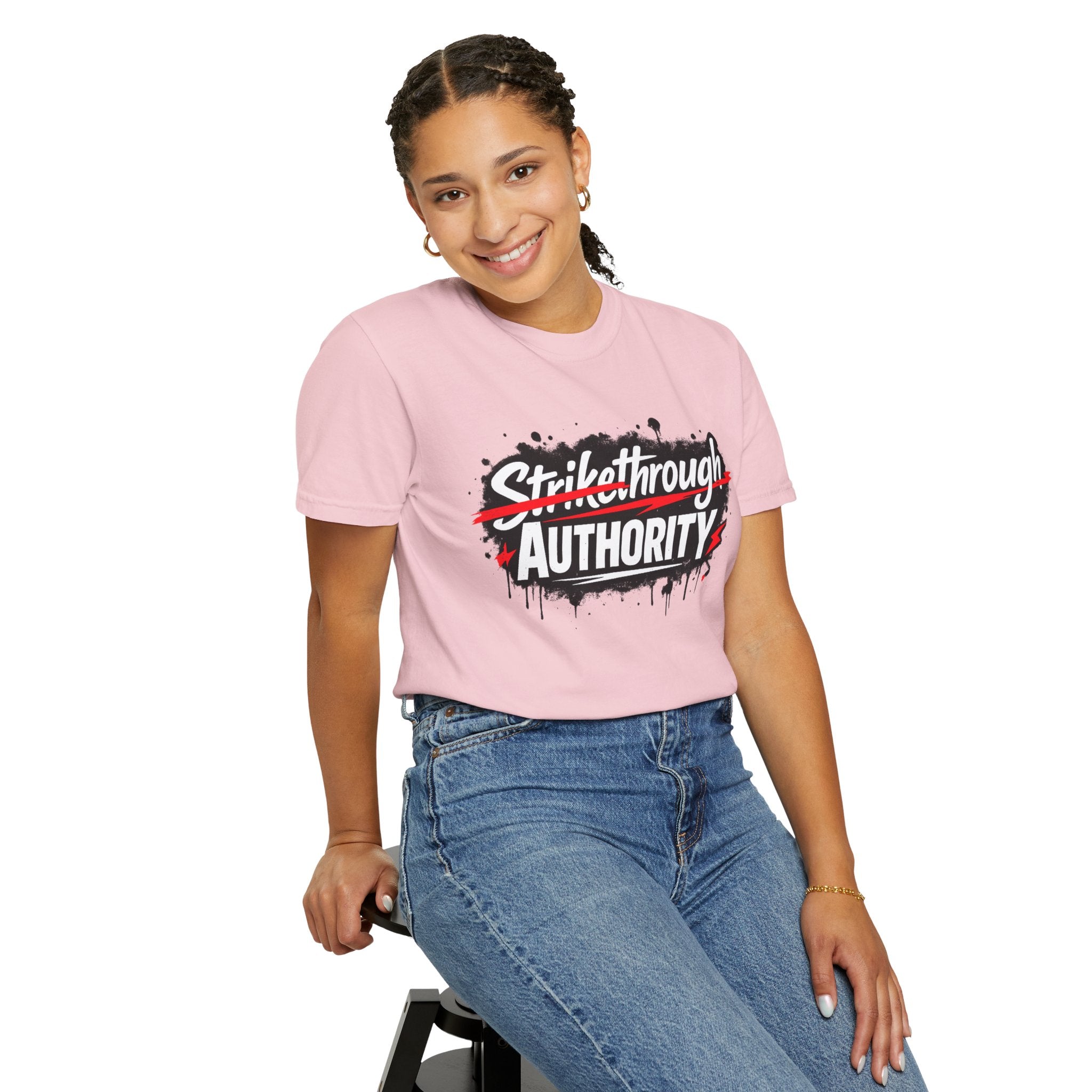T-Shirt — “Strikethrough Authority” Graphic Tee | Bold Streetwear Protest Design