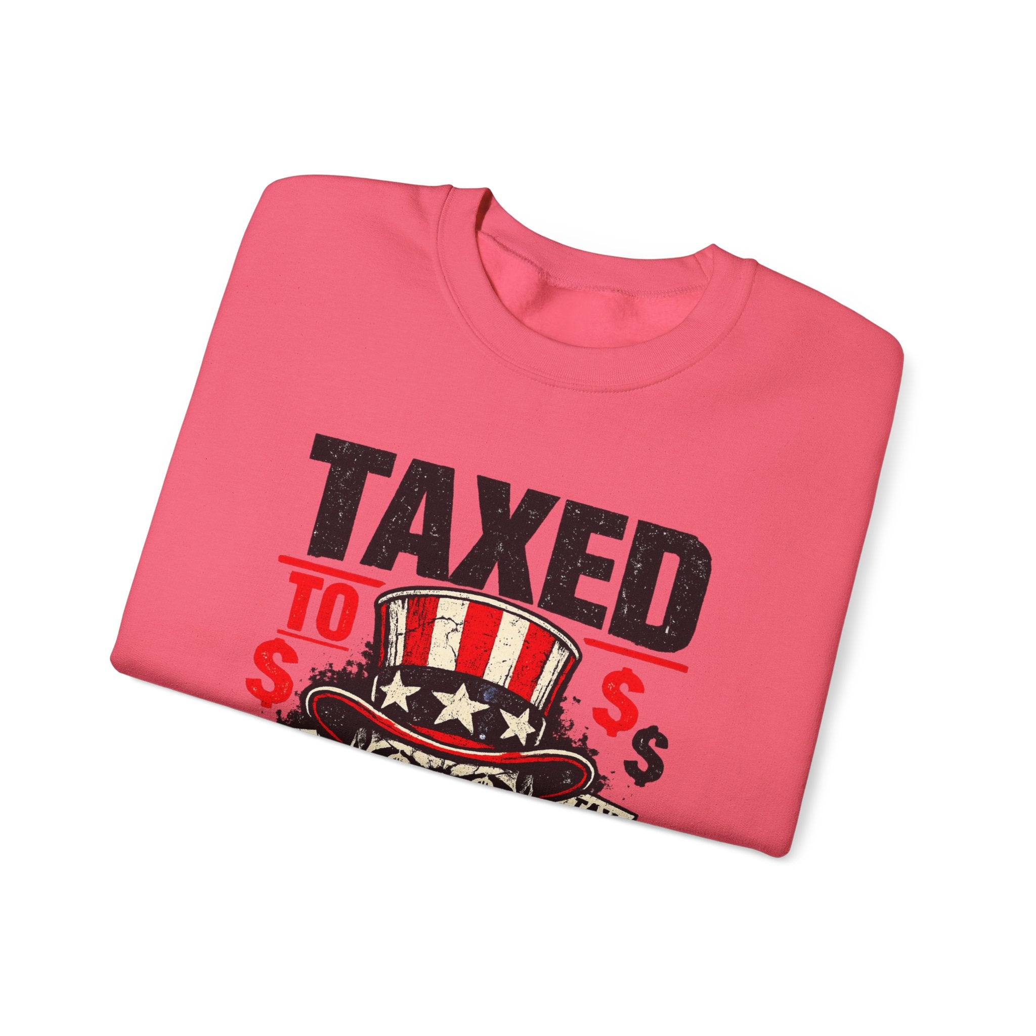 Taxed to Death Sweatshirt - Patriotic Skull Anti-Tax Protest Crewneck