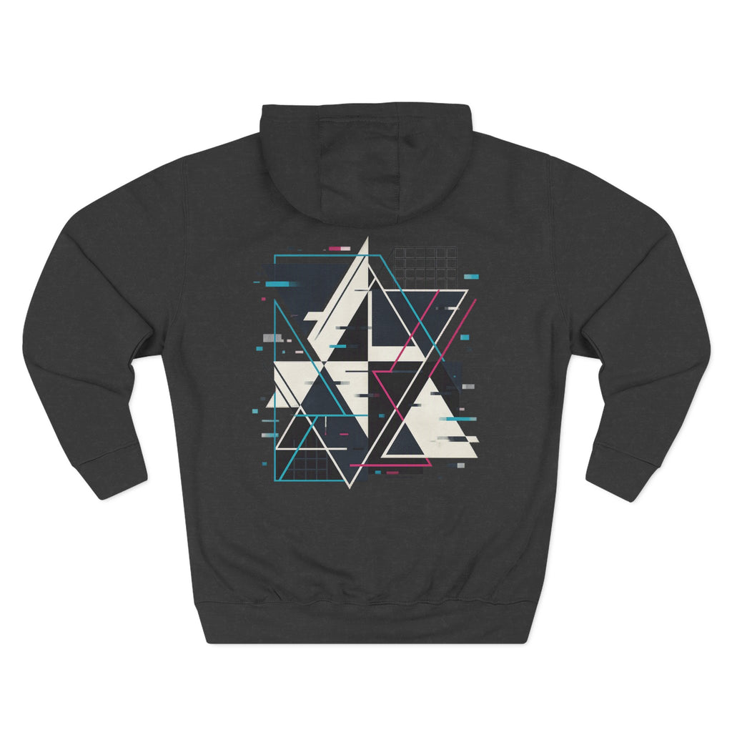 Hoodie — "Glitching Out" Geometric Retro Tech Graphic Hoodie