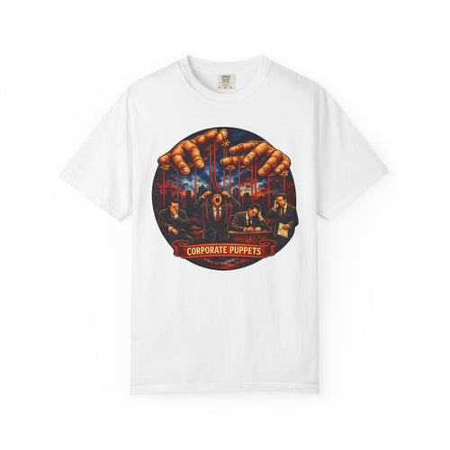 'Corporate Puppets' Satire Graphic T-Shirt