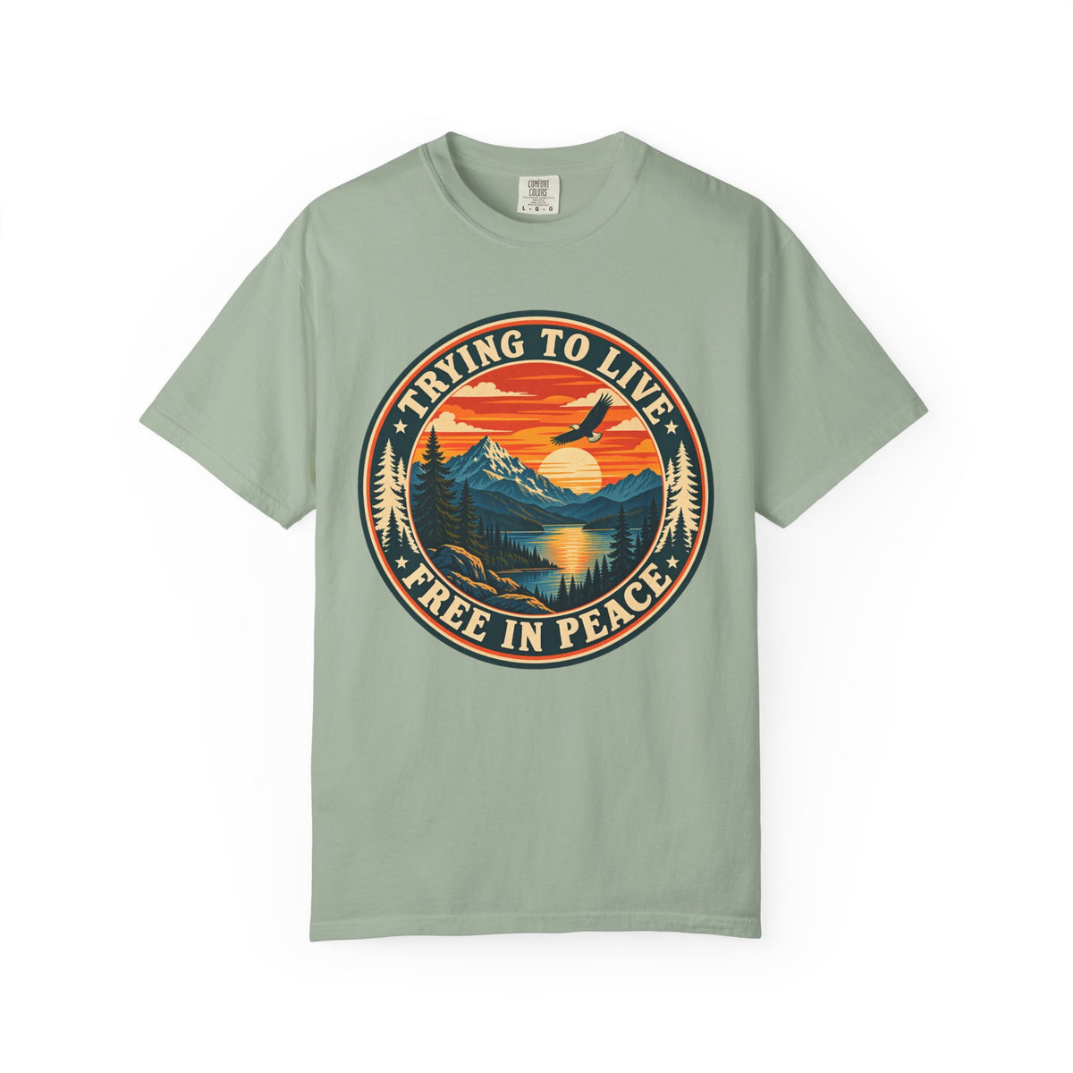 Trying to Live Free in Peace Vintage Mountain T-Shirt