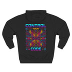 Control Your Code Hoodie — Glitching Out Retro Cyber Circuit Graphic