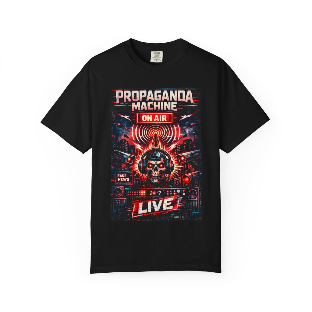 Propaganda Machine Live T-Shirt — Retro Radio Skull Graphic Tee
