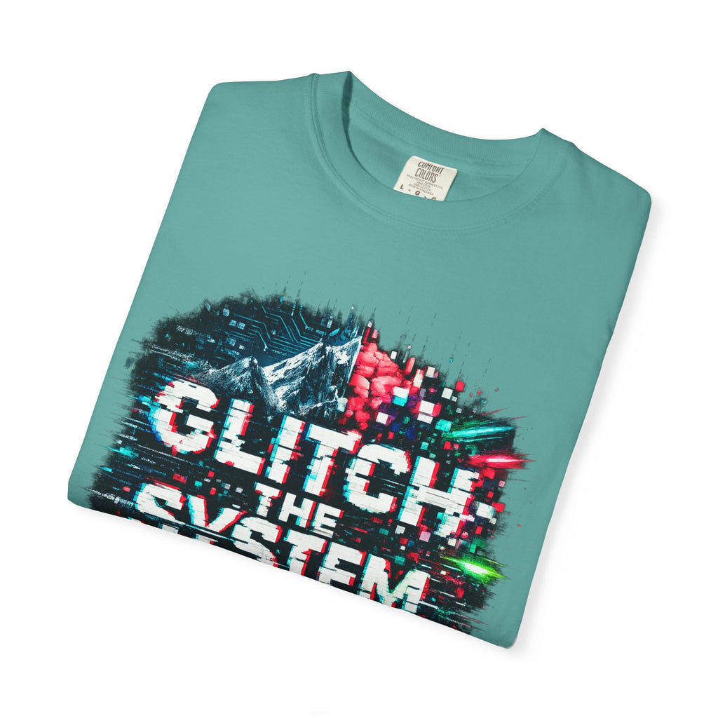 Glitch The System V3 Graphic Tee — Retro Cyberpunk Distressed Design