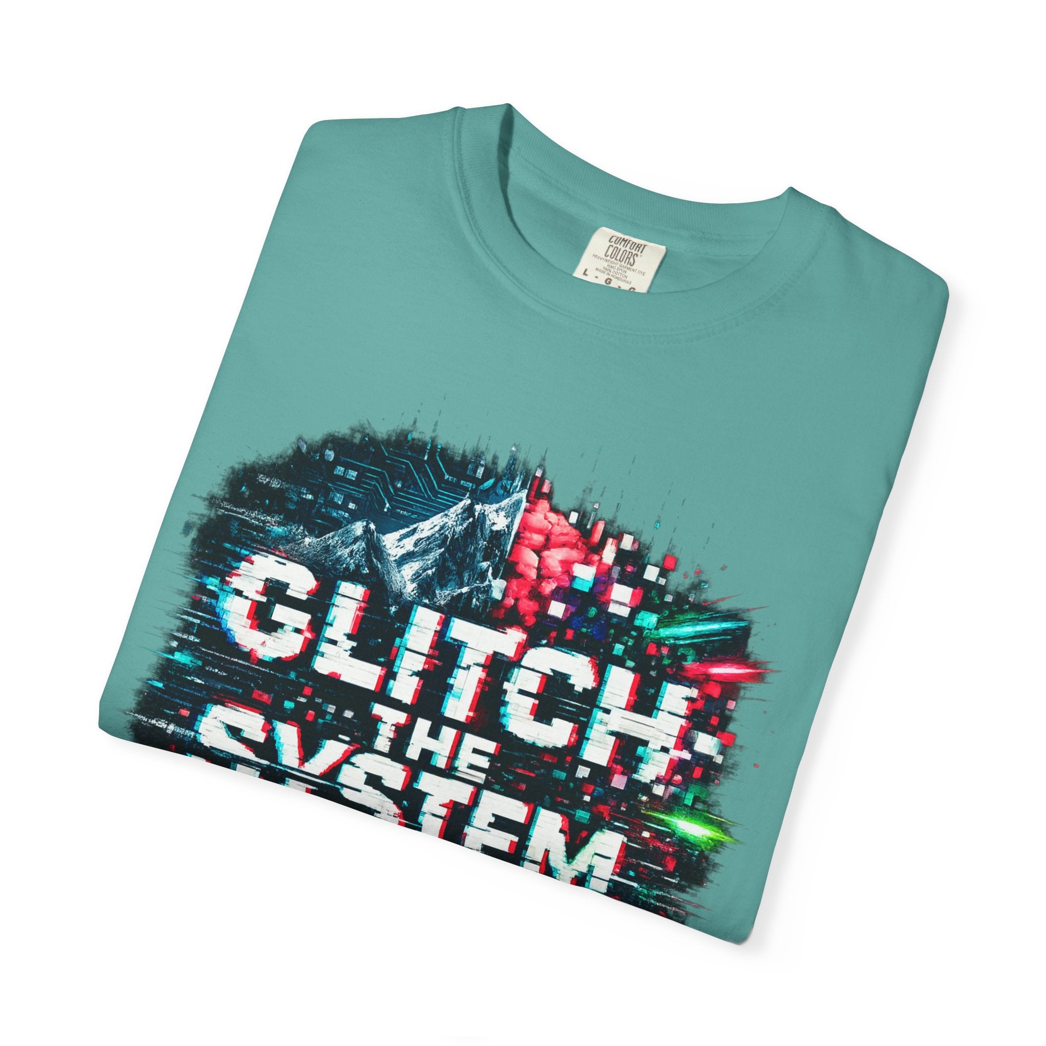 Glitch The System V3 Graphic Tee — Retro Cyberpunk Distressed Design