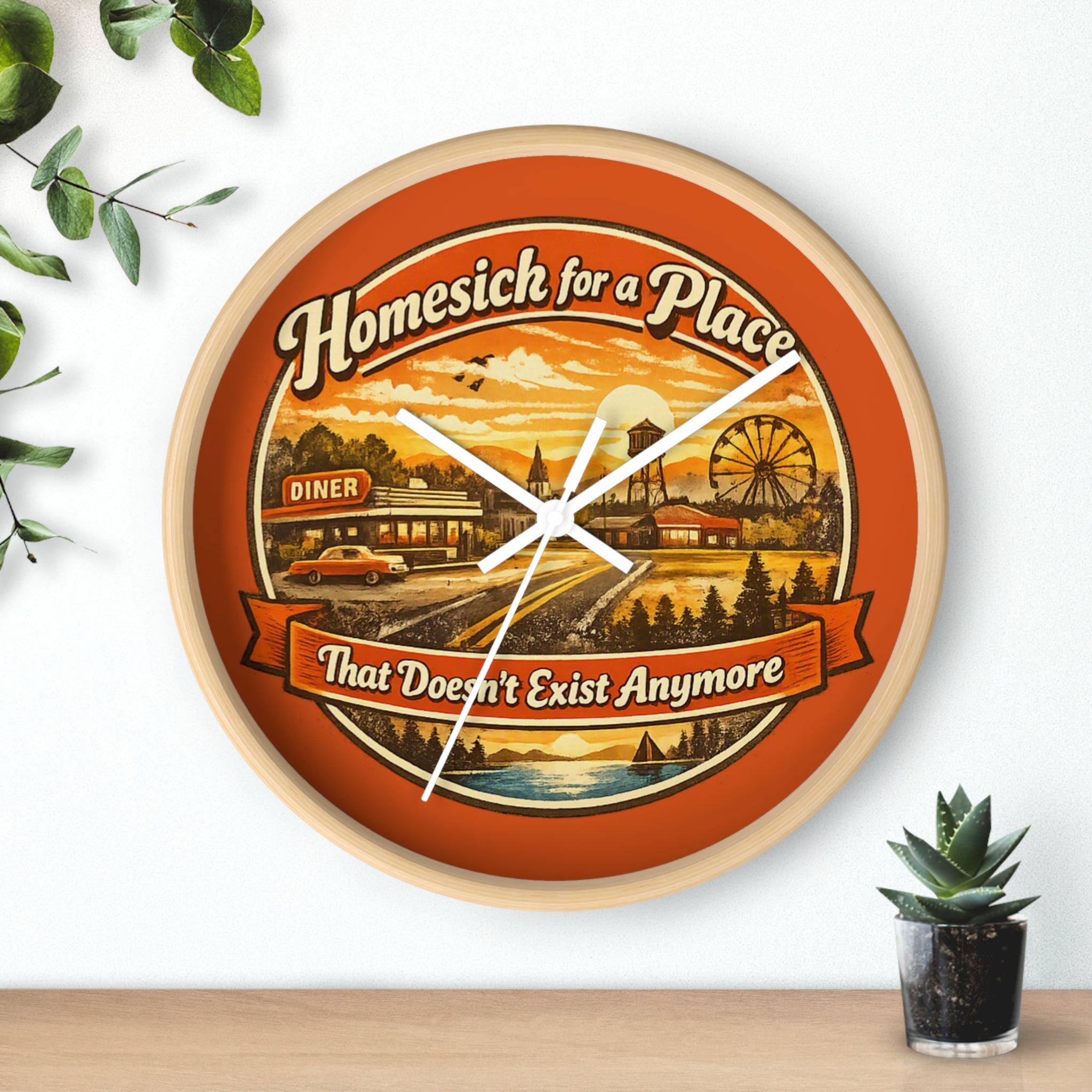 Wall Clock — "Homesick for a Place That Doesn't Exist Anymore" Vintage Nostalgia Clock