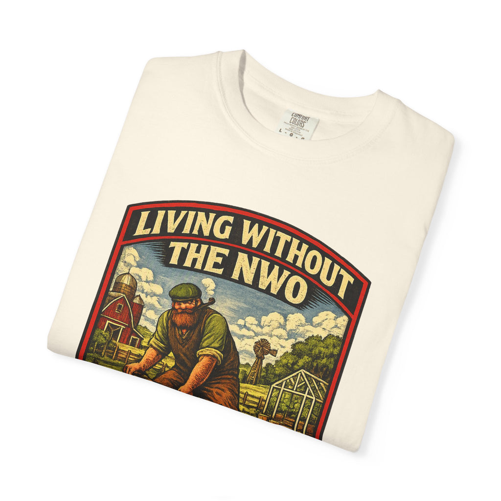 "Living Without the NWO" Gardening Vintage Graphic T-Shirt
