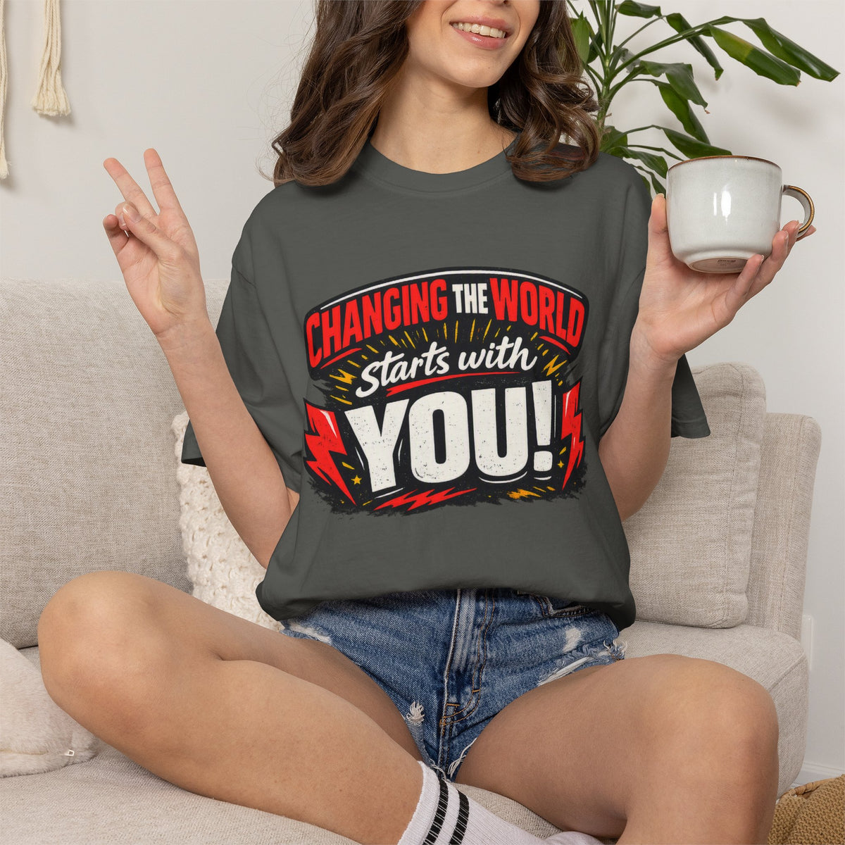 "Changing the World Starts with You" Motivational T-shirt