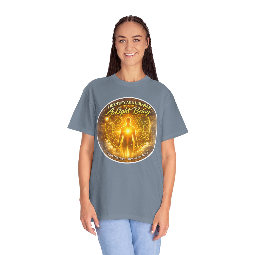 Light Being Graphic T-Shirt — "I Identify As A Human, A Light Being" Spiritual Tee