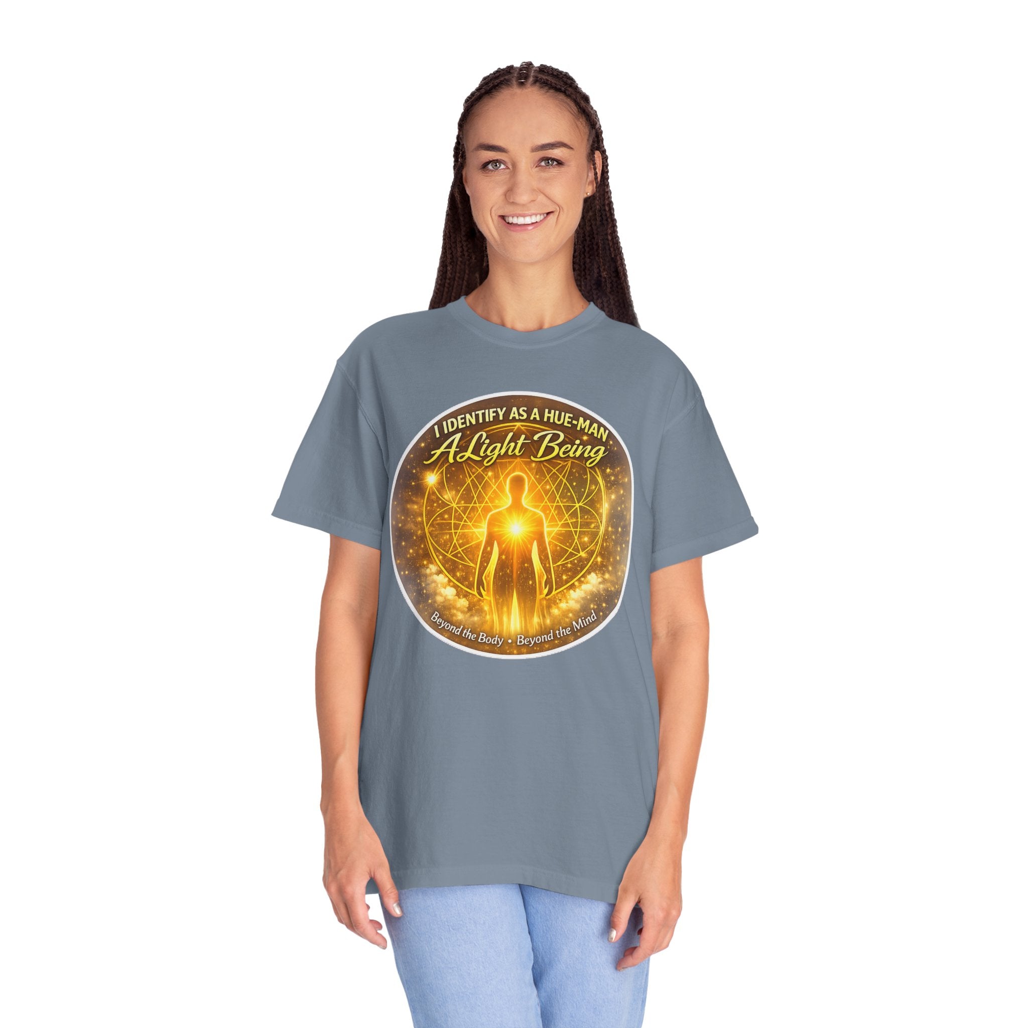 Light Being Graphic T-Shirt — "I Identify As A Human, A Light Being" Spiritual Tee