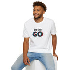 On the GO. Graphic T-Shirt — 'On the GO.' Retro Glitch Travel Tee