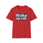 Wake Up Call Graphic Tee — Retro Glitch Text T‑Shirt
