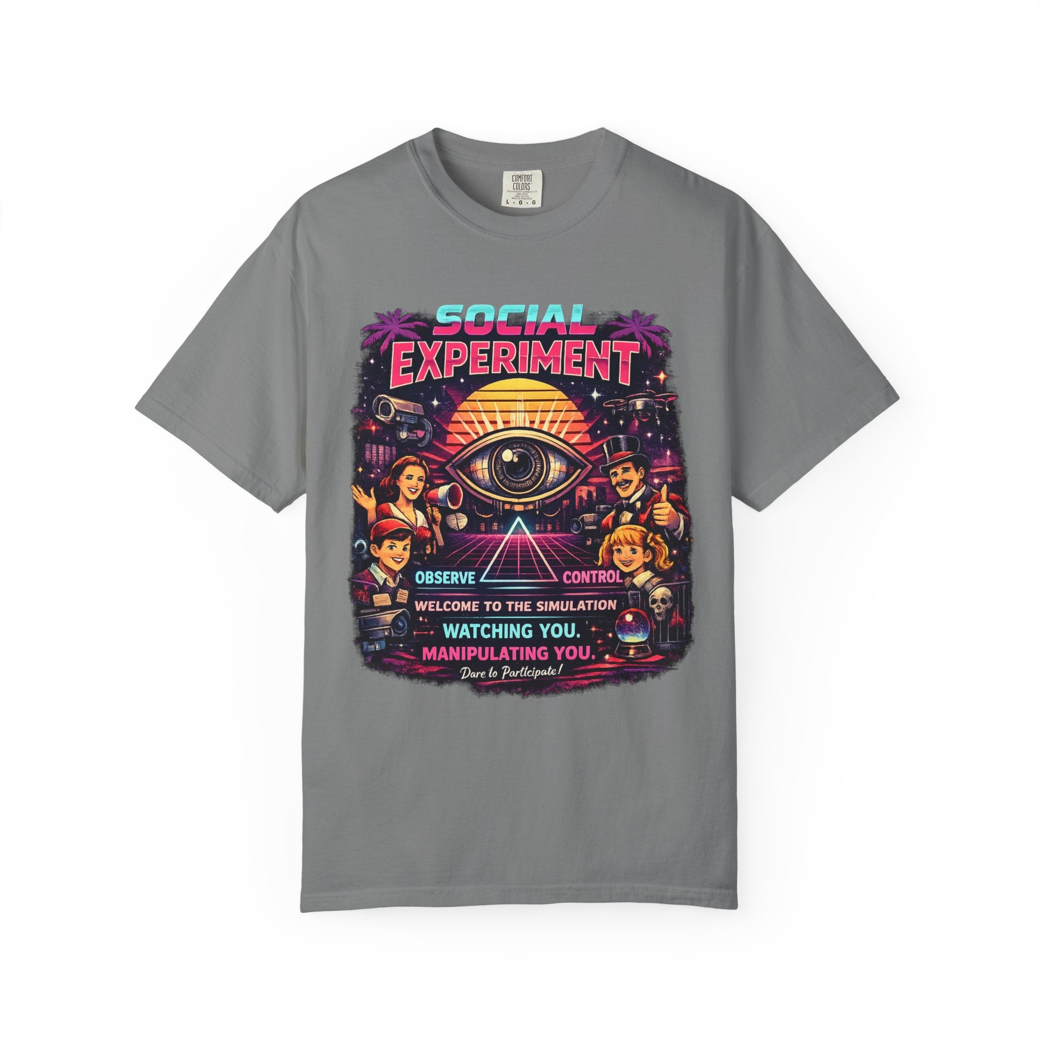 Social Experiment V2 T-Shirt — Retro All-Seeing Eye Graphic Tee