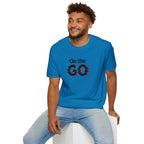 On the GO. Graphic T-Shirt — 'On the GO.' Retro Glitch Travel Tee
