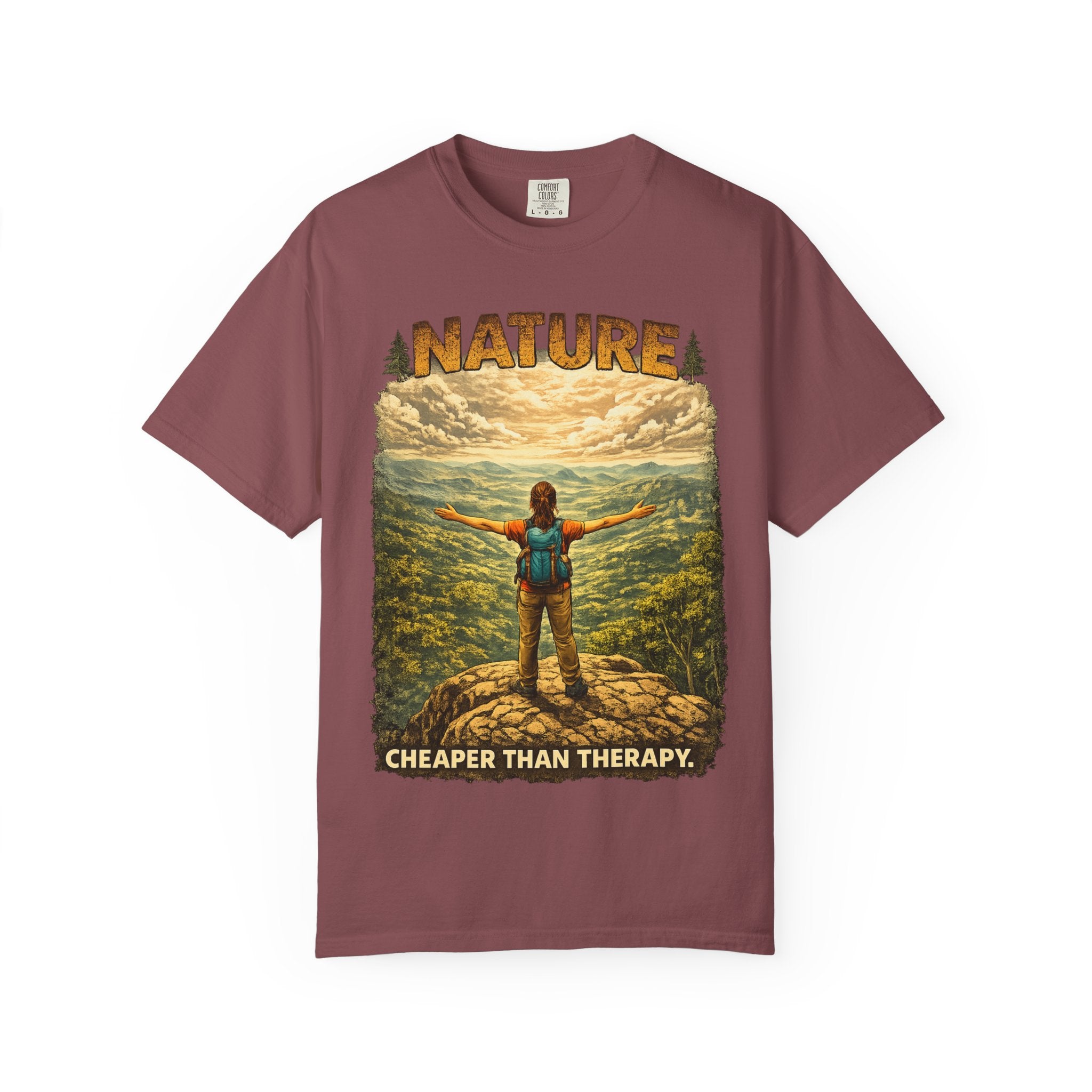 Nature Cheaper Than Therapy T-Shirt — Hiking Outdoors Graphic Tee