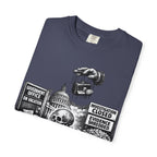 Graphic Tee — "Waiting for the Government to End Corruption" Political Skeletal Design