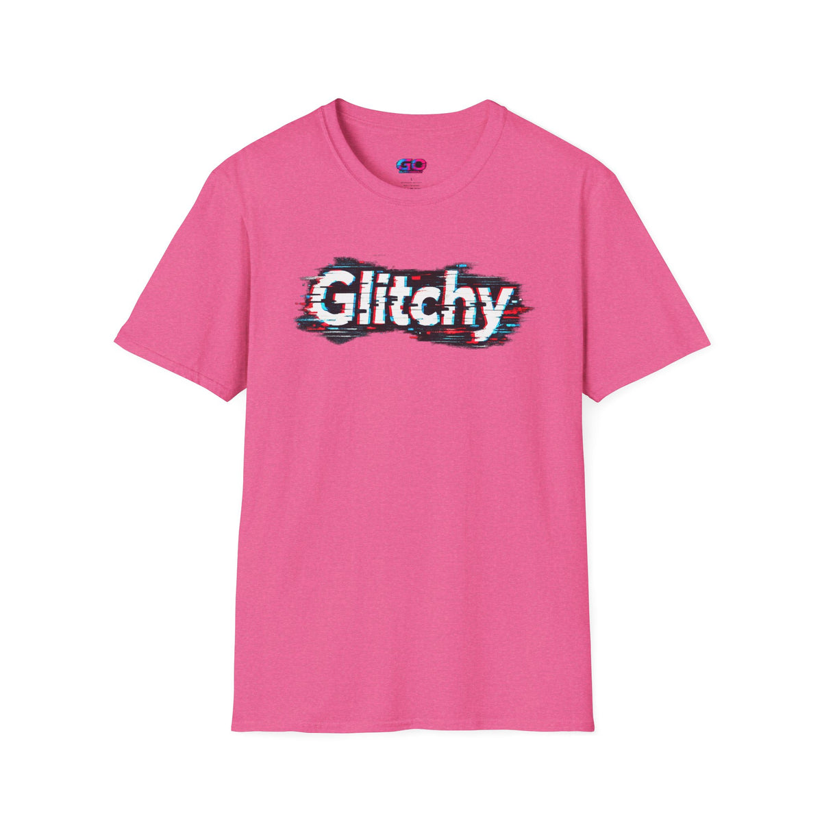 Glitchy Graphic T-Shirt — Retro Glitch Text Tee