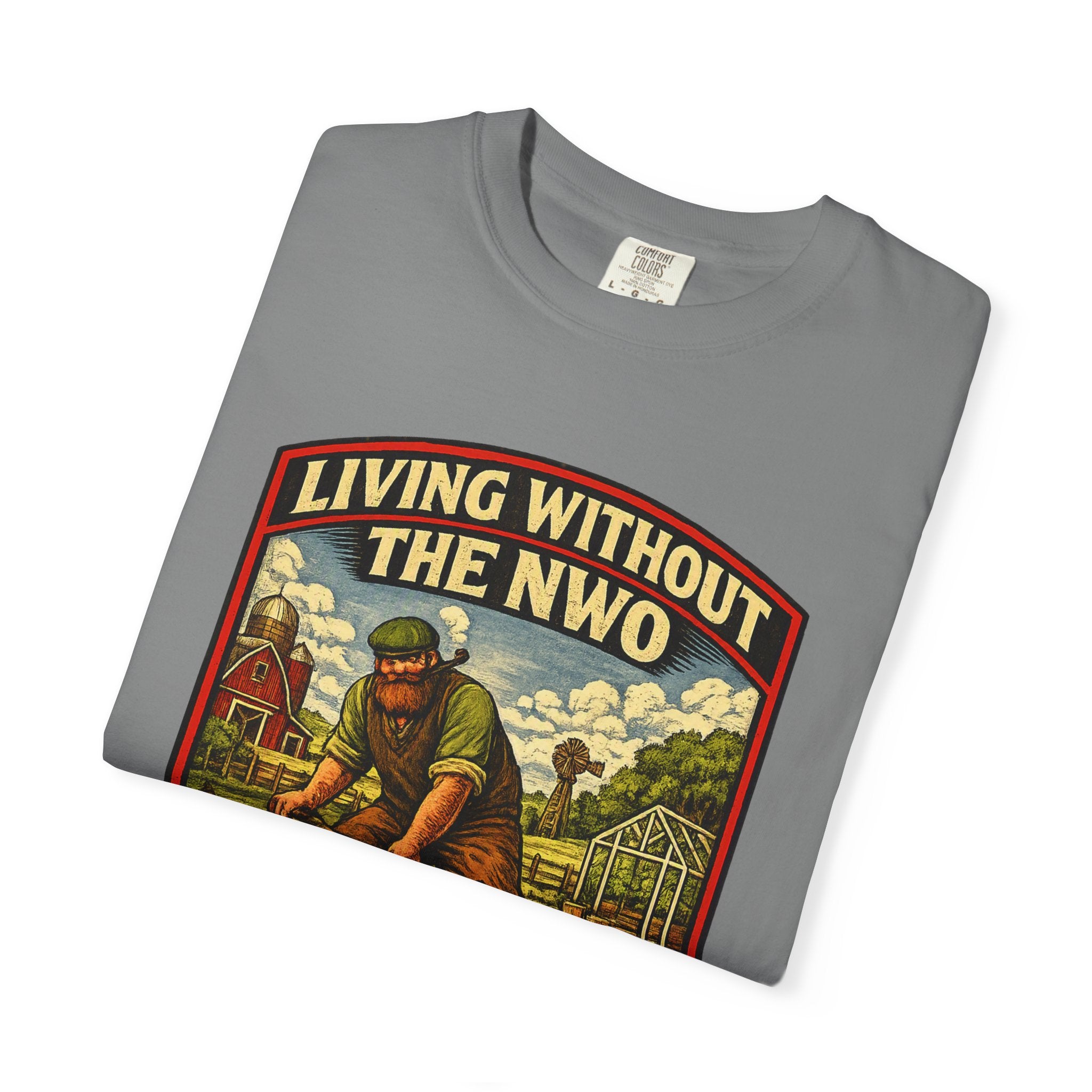 "Living Without the NWO" Gardening Vintage Graphic T-Shirt