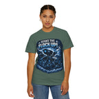 T-Shirt — "Wake the Flock Up" V2 Protest Graphic Tee (Bold Blue Dystopian Design)