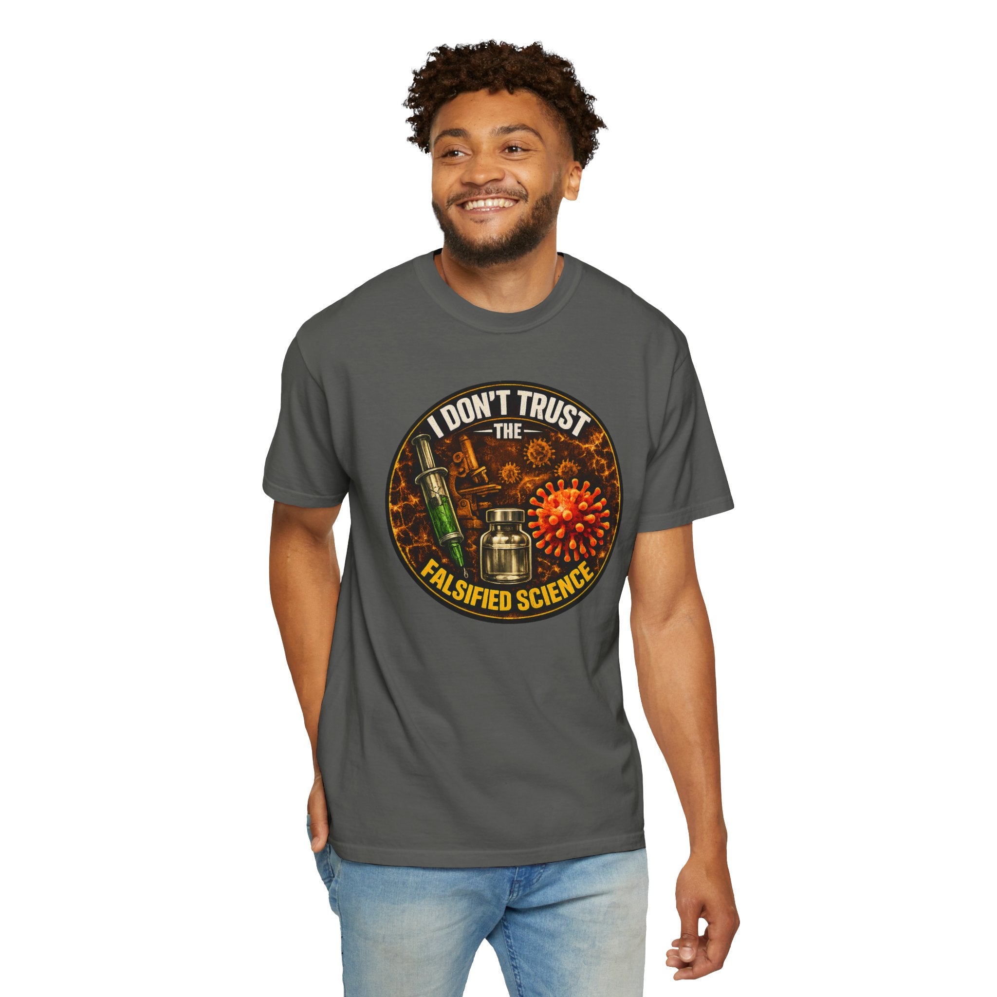 "I Don't Trust the Falsified Science" Vax Skeptic Graphic Tee