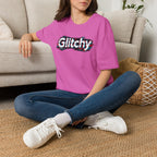 Glitchy Graphic T-Shirt — Retro Glitch Text Tee