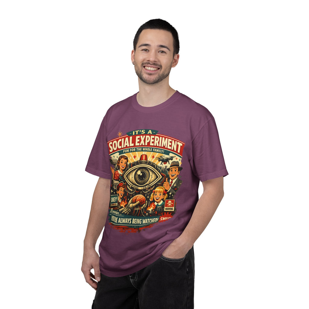 T-Shirt — "It's a Social Experiment" Retro Surveillance Graphic Tee