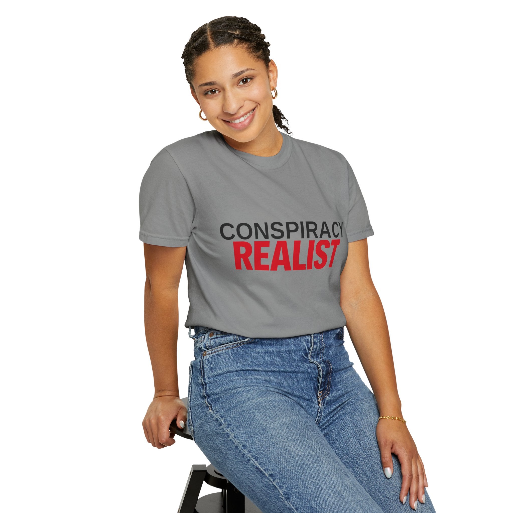 Conspiracy Realist T-Shirt — Bold Graphic Statement Tee