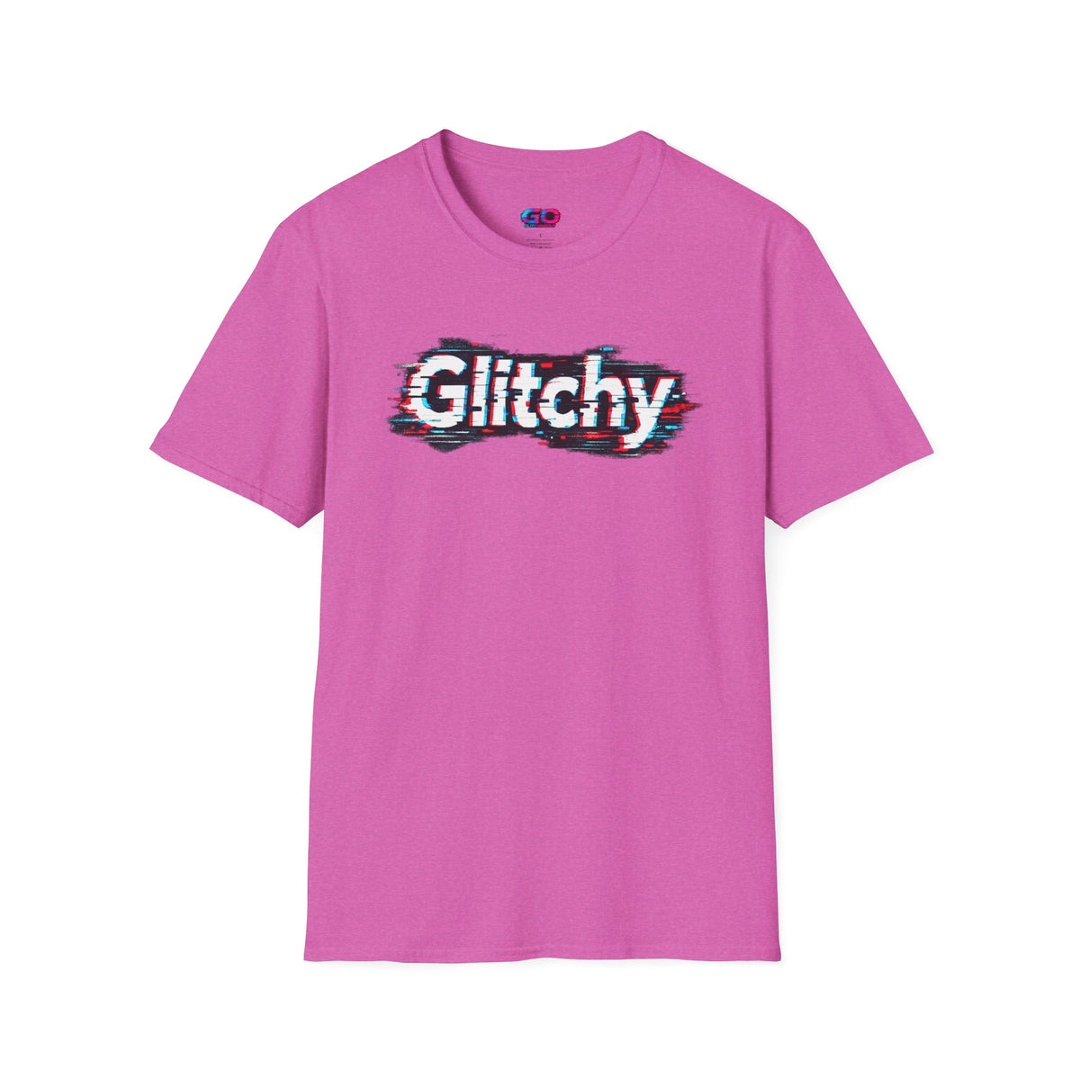 Glitchy Graphic T-Shirt — Retro Glitch Text Tee