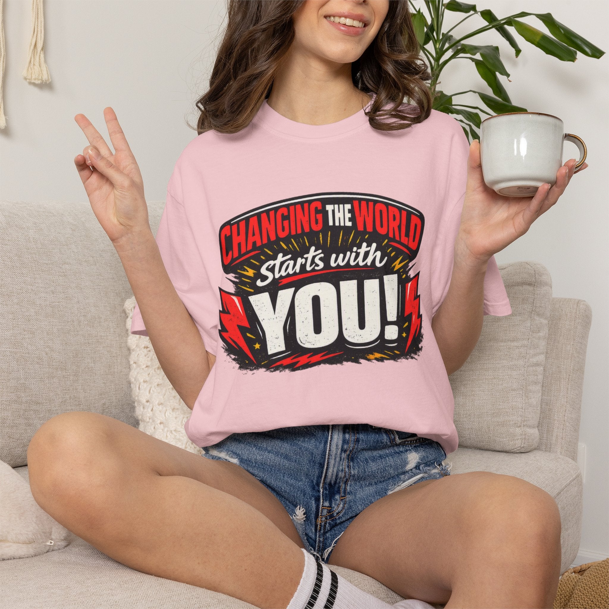 "Changing the World Starts with You" Motivational T-shirt