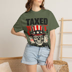 Taxed to Death T-Shirt — Patriotic Skull Tax Humor Tee
