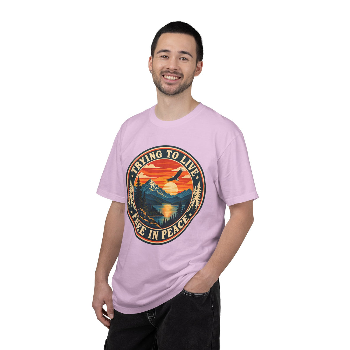 Trying to Live Free in Peace Vintage Mountain T-Shirt