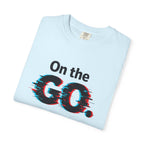 On the GO. Graphic T-Shirt — 'On the GO.' Retro Glitch Travel Tee