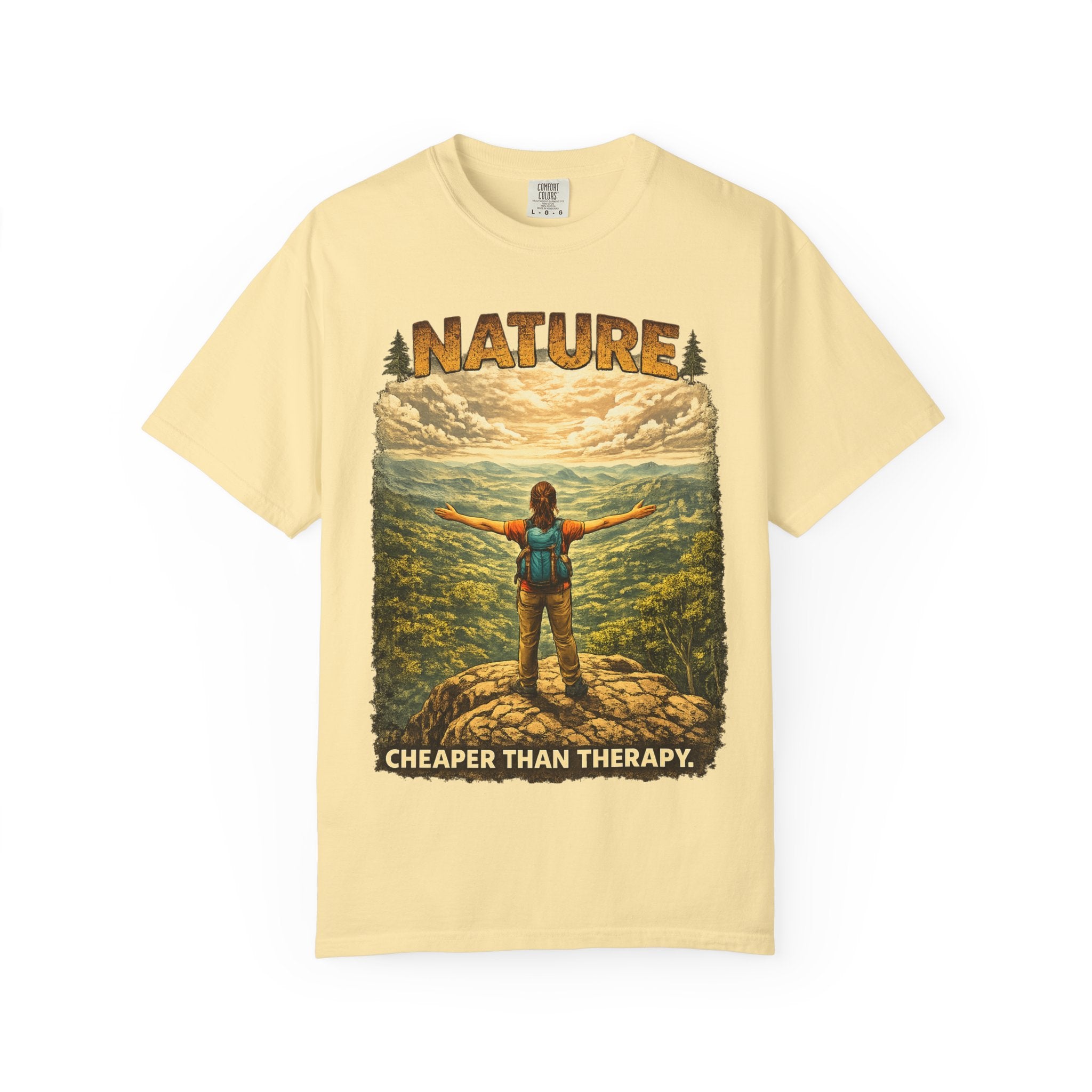 Nature Cheaper Than Therapy T-Shirt — Hiking Outdoors Graphic Tee