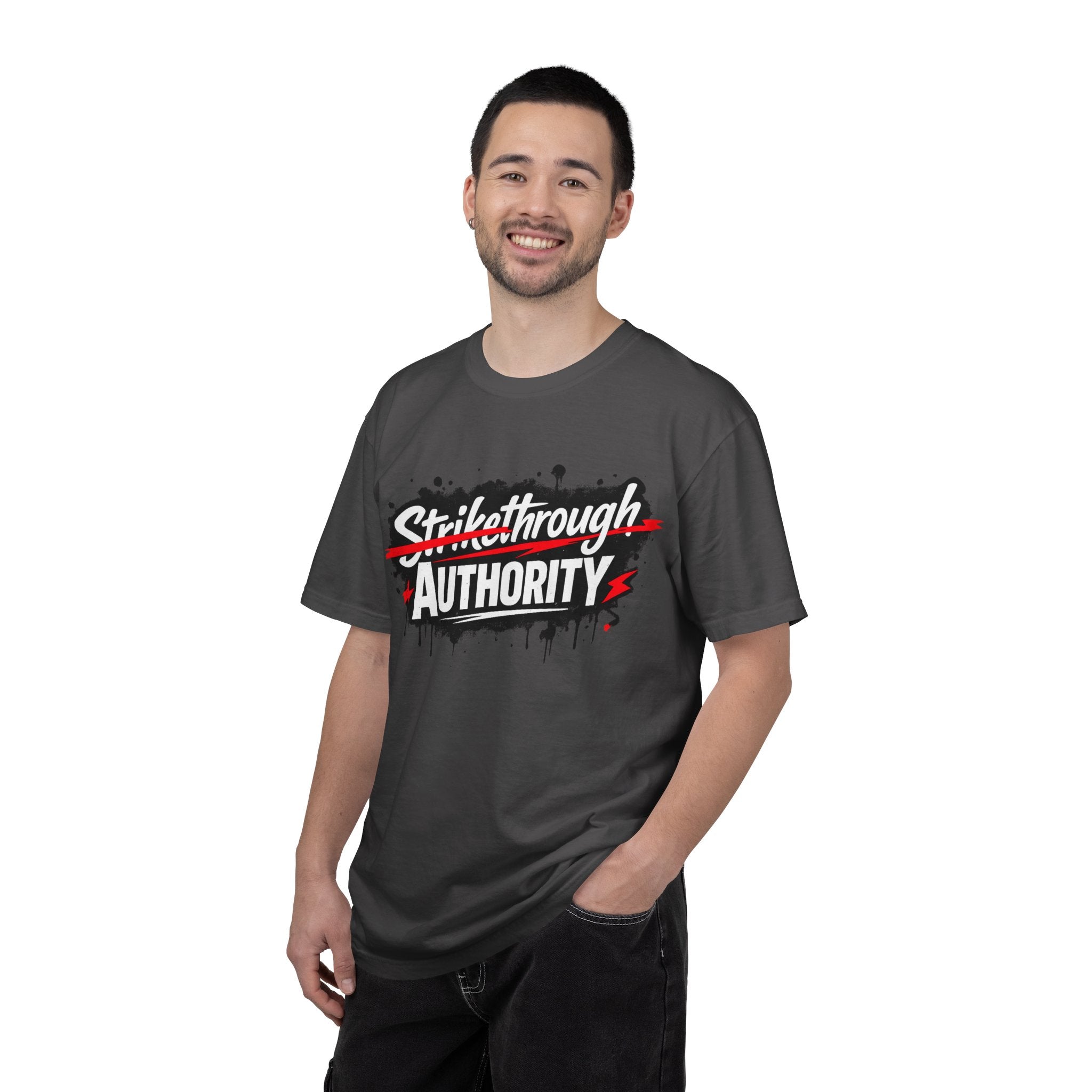T-Shirt — “Strikethrough Authority” Graphic Tee | Bold Streetwear Protest Design