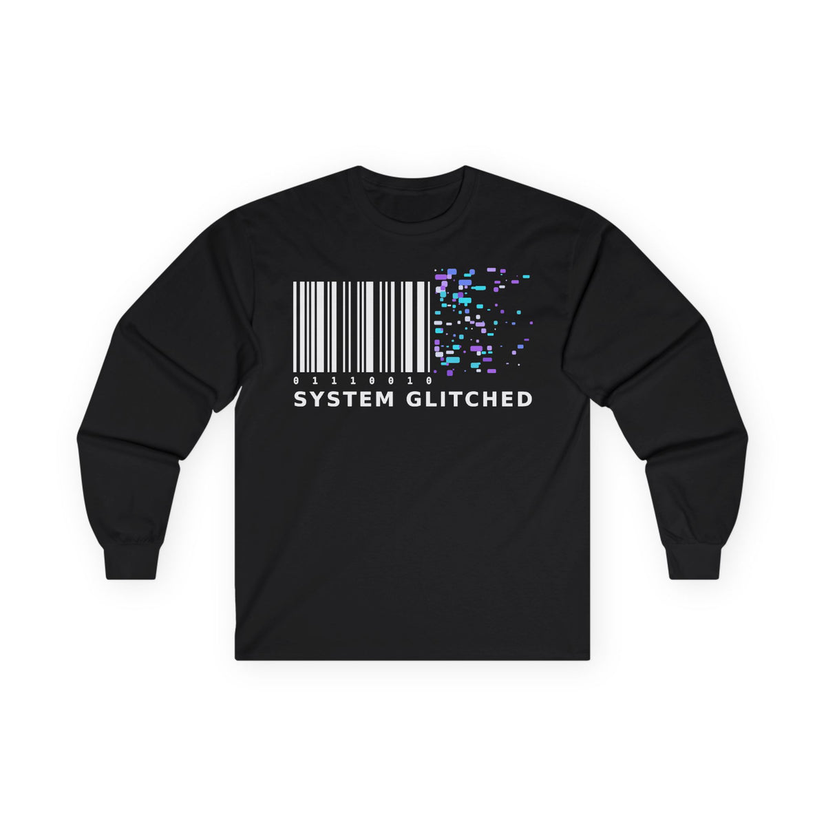 System Glitched Barcode Long Sleeve Tee