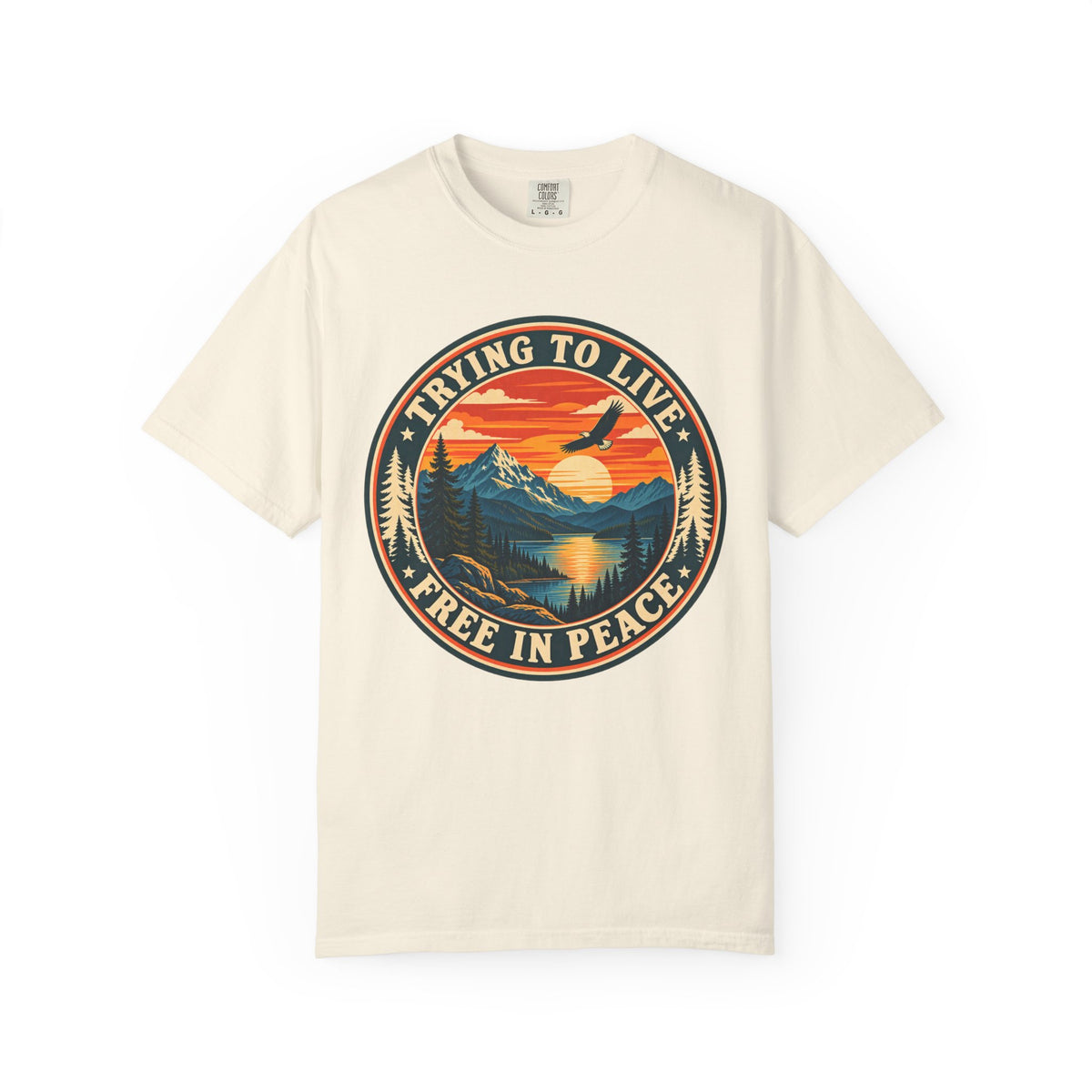 Trying to Live Free in Peace Vintage Mountain T-Shirt