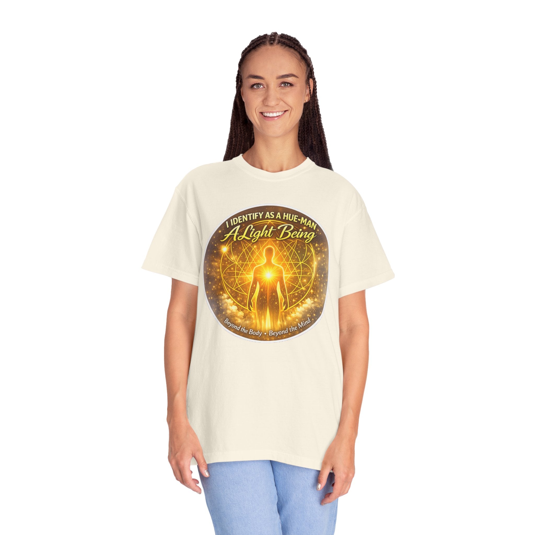Light Being Graphic T-Shirt — "I Identify As A Human, A Light Being" Spiritual Tee