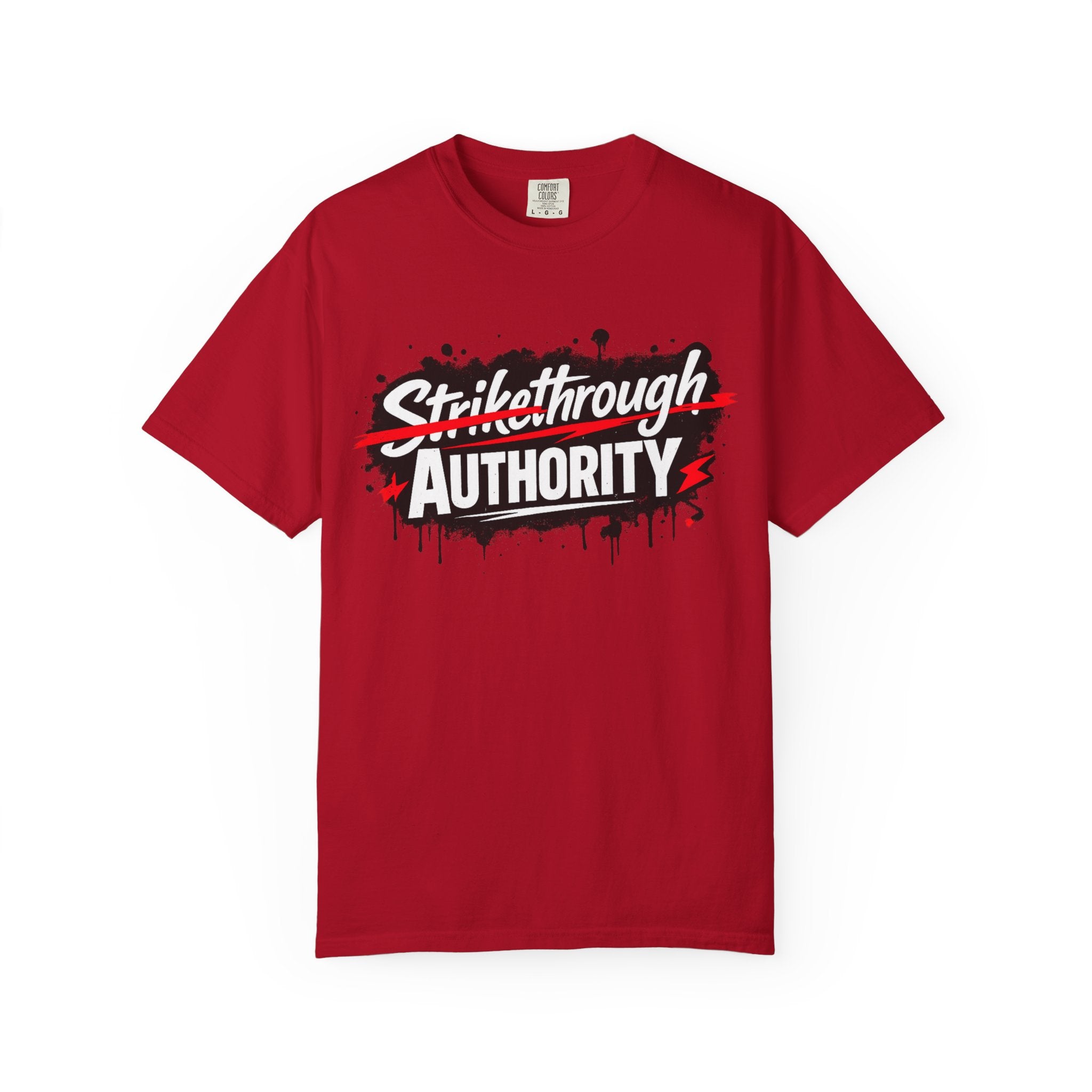 T-Shirt — “Strikethrough Authority” Graphic Tee | Bold Streetwear Protest Design