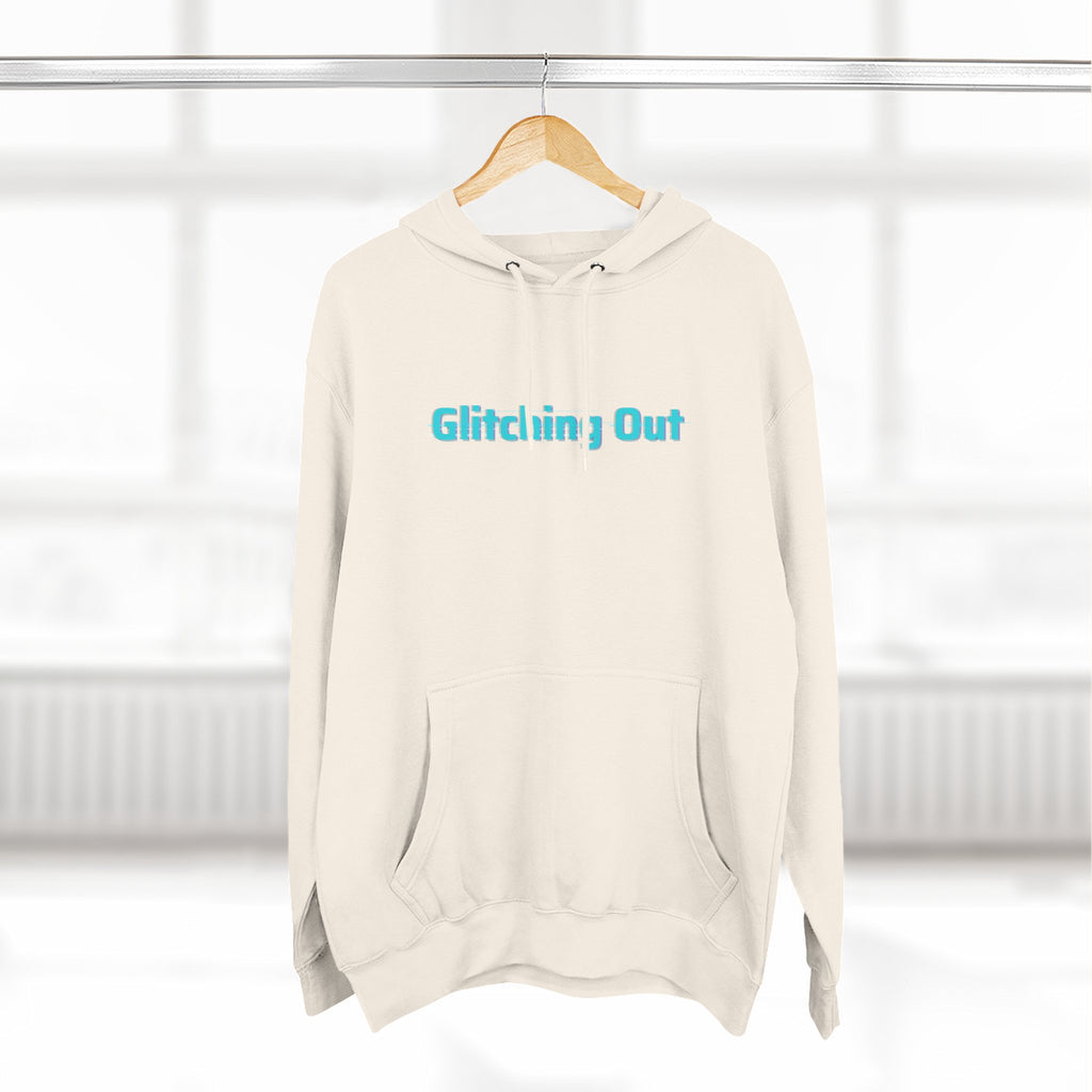 Glitching Out Hoodie — Retro Cyber Geometric Graphic Fleece Hoodie
