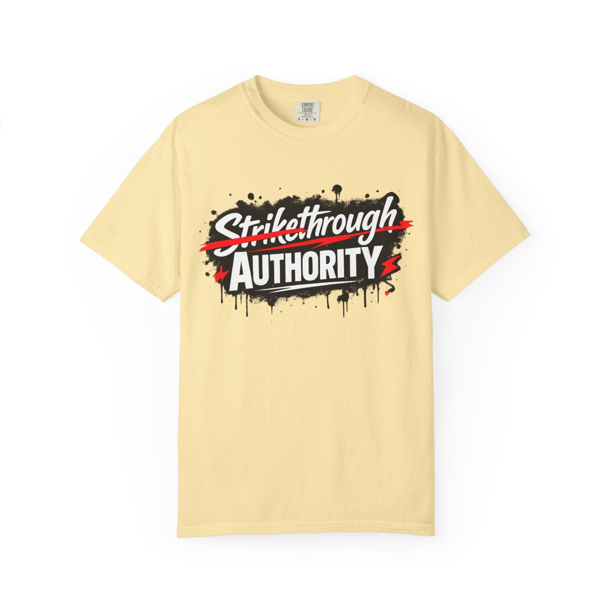 T-Shirt — “Strikethrough Authority” Graphic Tee | Bold Streetwear Protest Design