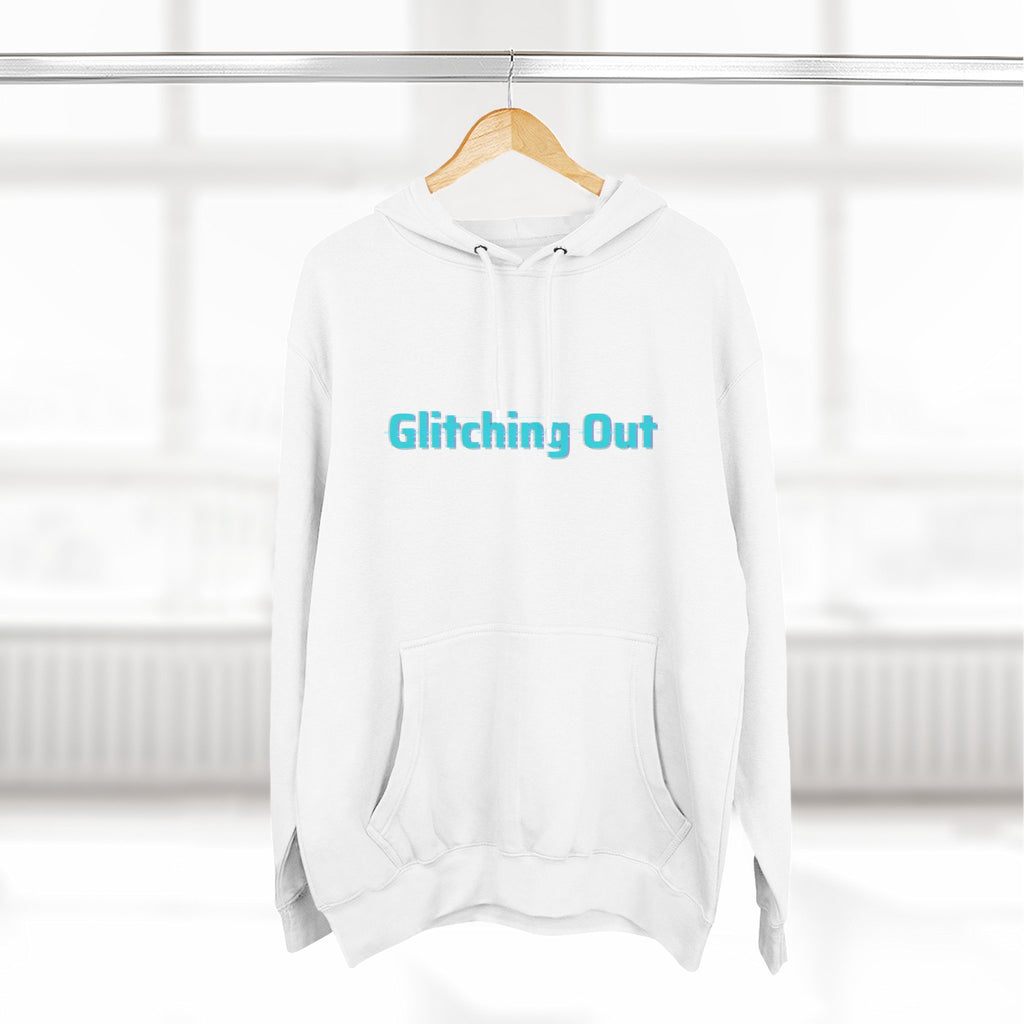 Retro Vaporwave Geometric Graphic ‘Glitching Out’ Fleece Hoodie
