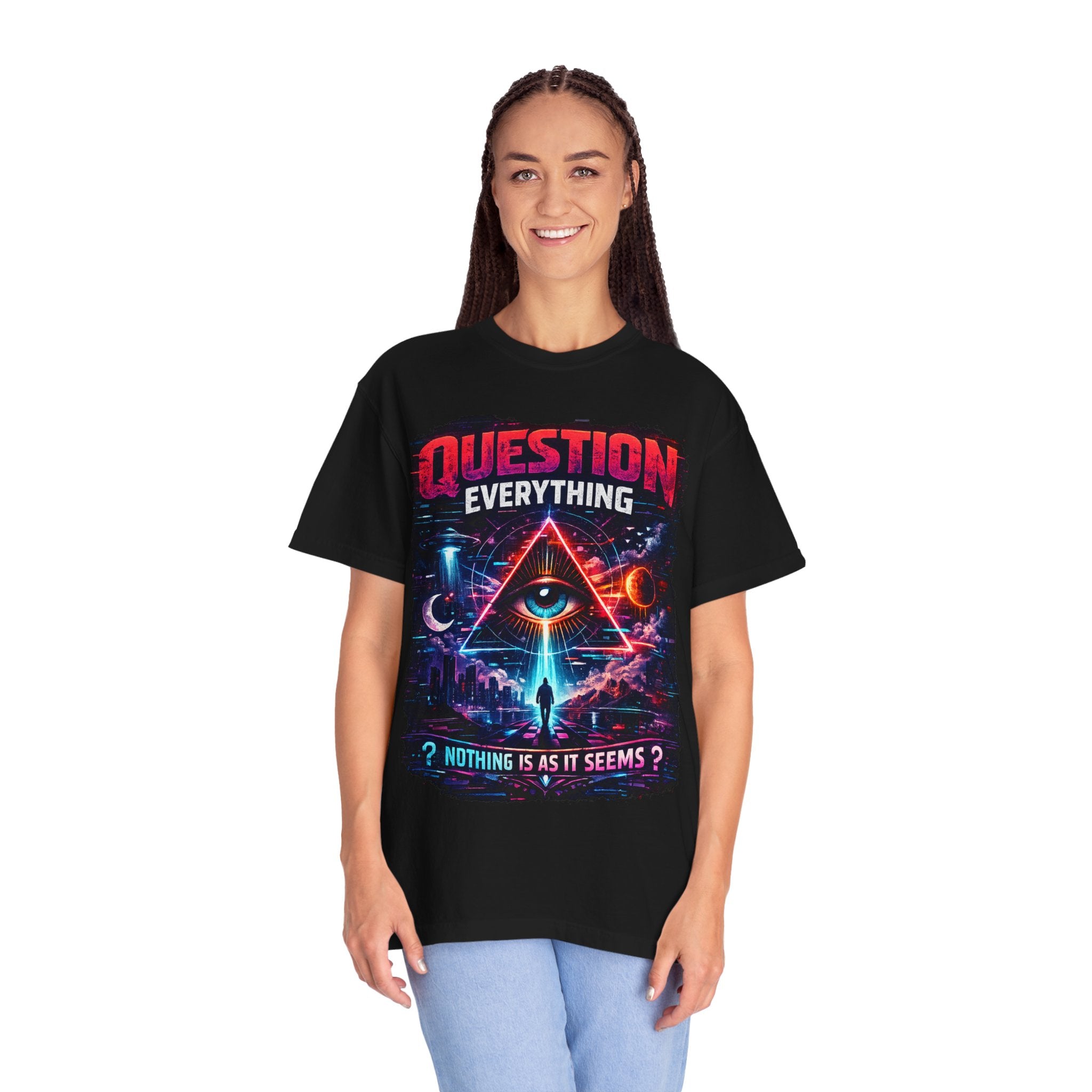 Question Everything T-Shirt — Mystical All-Seeing Eye Graphic Tee