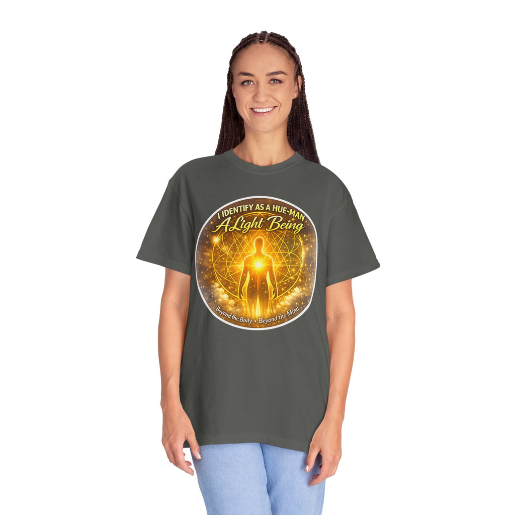 Light Being Graphic T-Shirt — "I Identify As A Human, A Light Being" Spiritual Tee