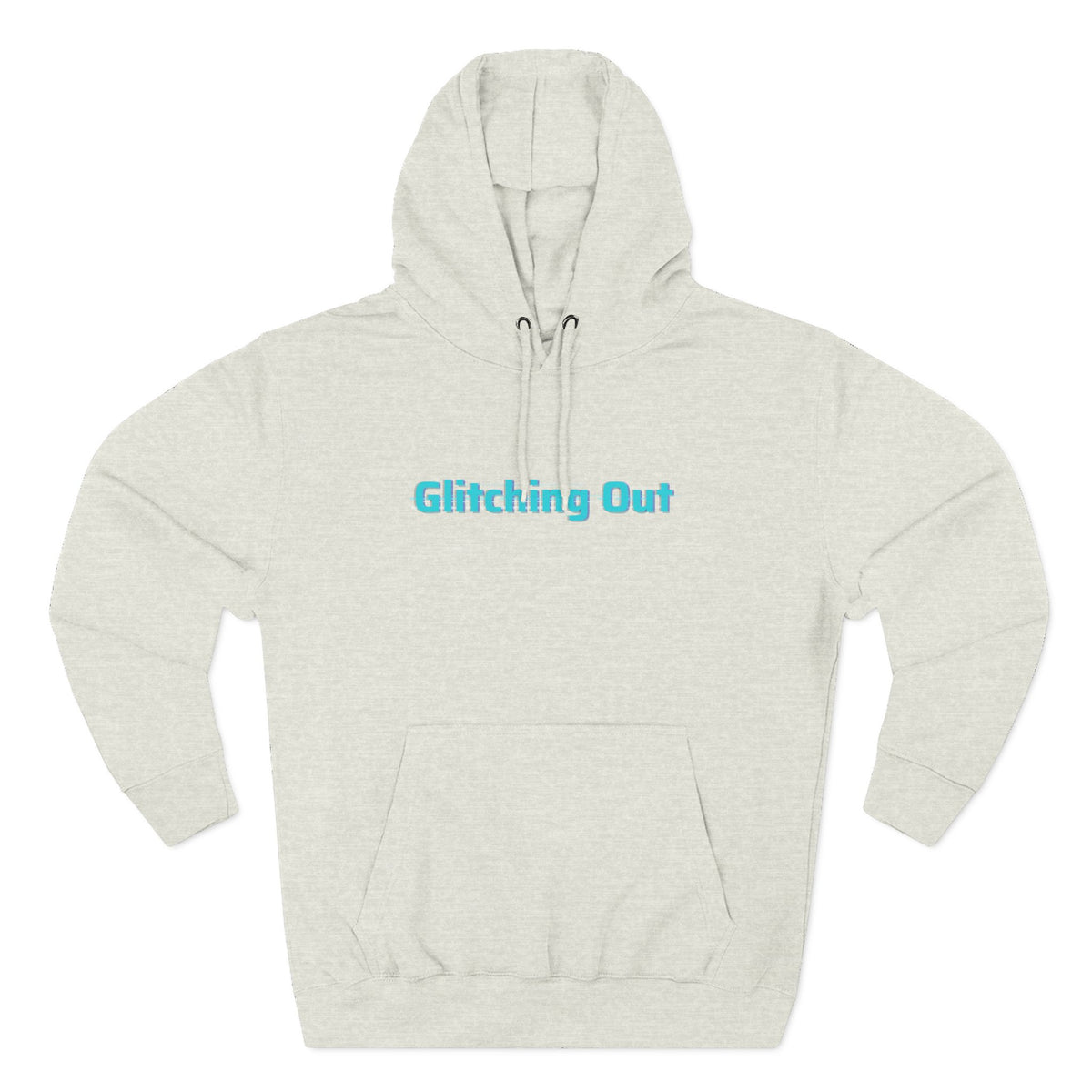 Glitching Out Hoodie — Retro Cyber Geometric Graphic Fleece Hoodie