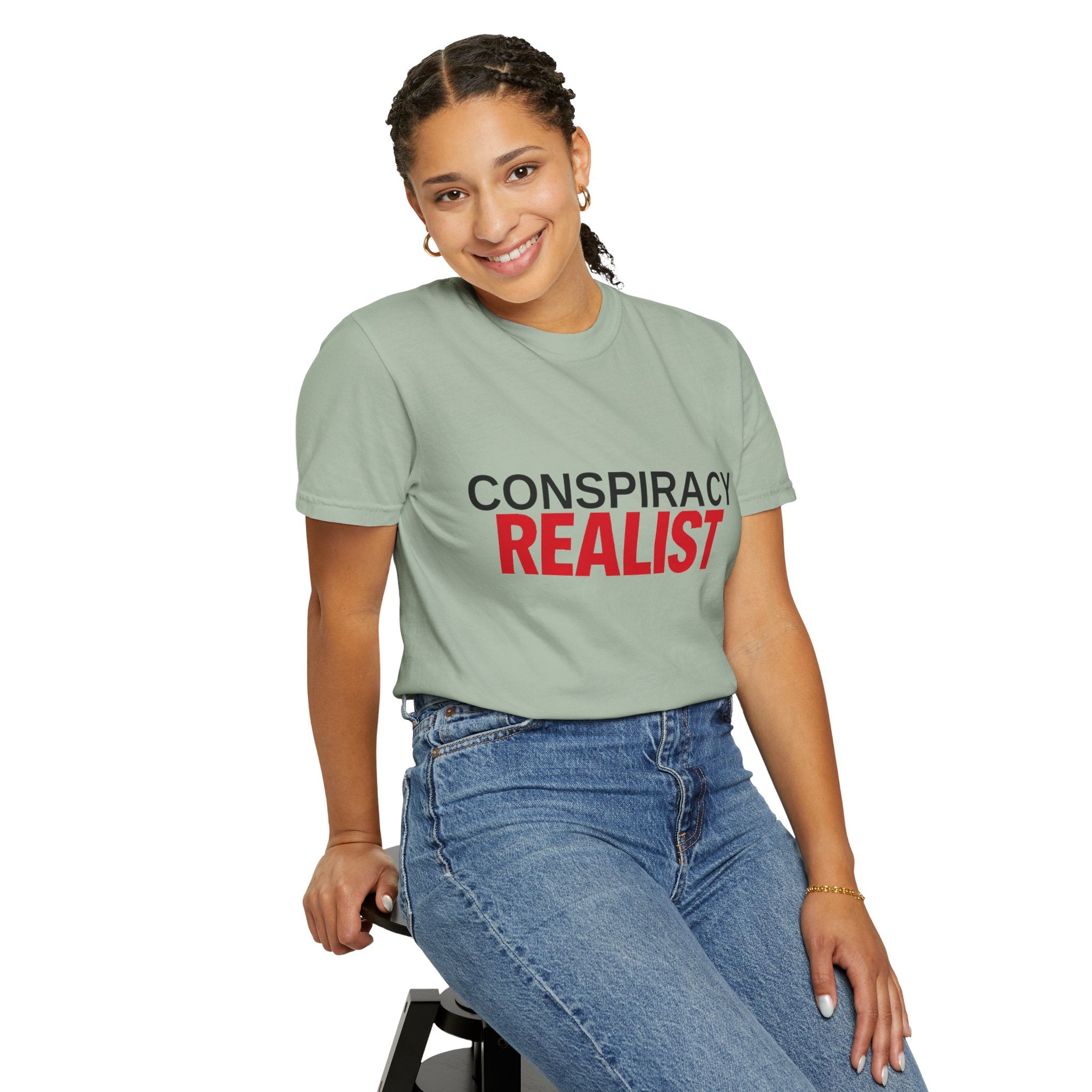 Conspiracy Realist T-Shirt — Bold Graphic Statement Tee