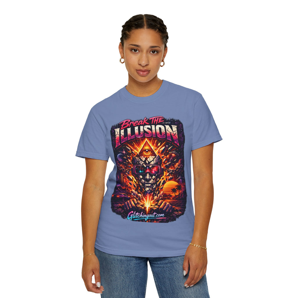 Break the Illusion Graphic T-Shirt — Psychedelic Occult Skull Tee
