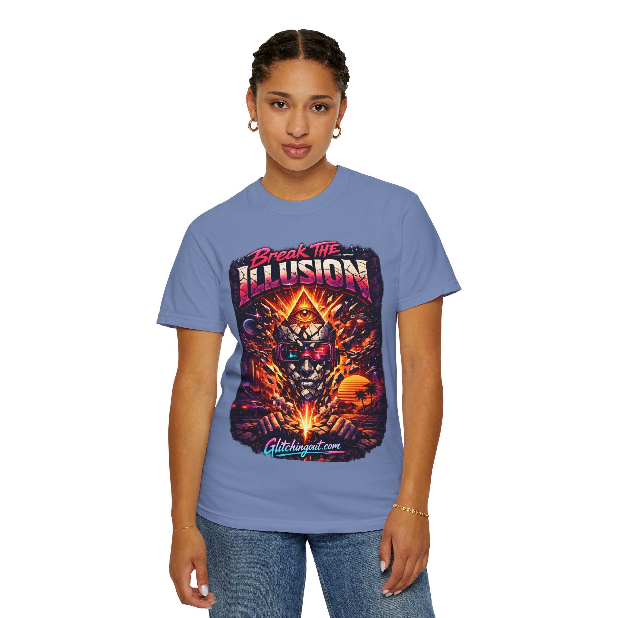 Break the Illusion Graphic T-Shirt — Psychedelic Occult Skull Tee