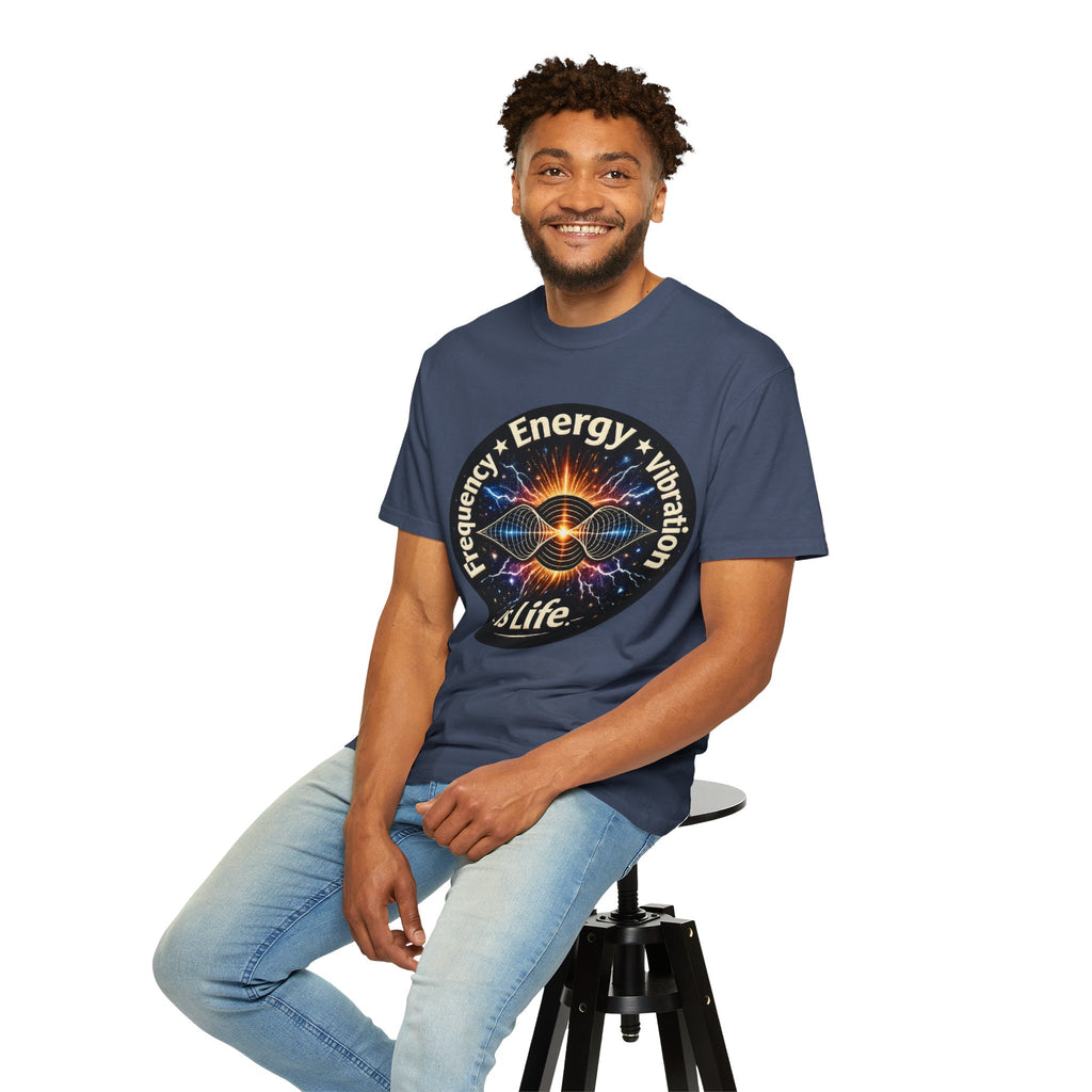 Energy & Vibration T-Shirt — "Frequency is Life" Spiritual Graphic Tee