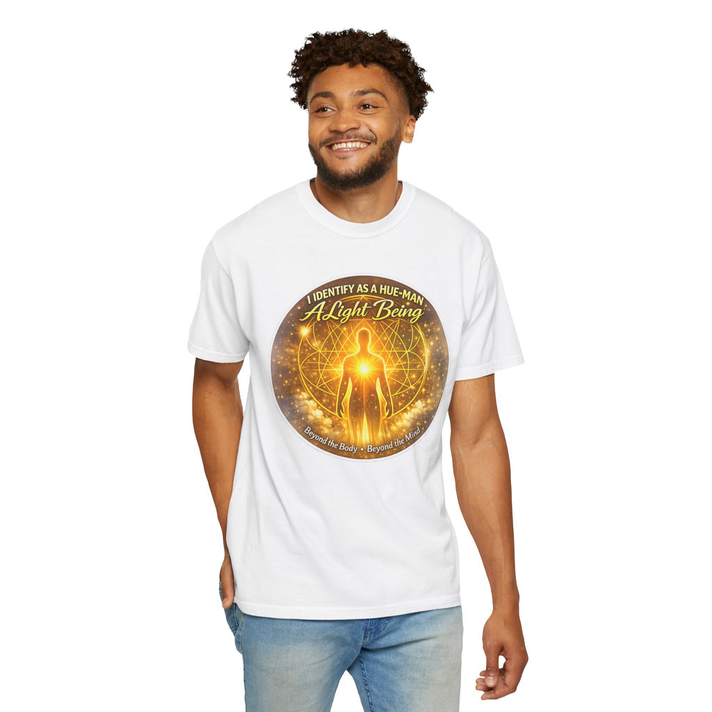 Light Being Graphic T-Shirt — "I Identify As A Human, A Light Being" Spiritual Tee